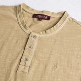 Serafino T-shirt 100% garment-dyed cotton - Khaki