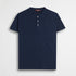 T-shirt serafino 100% cotone tinto capo - Navy Blue