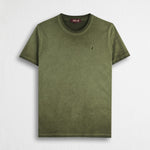 T-shirt 100% cotone tinto a freddo - Dark Olive