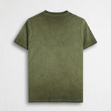 T-shirt 100% cotone tinto a freddo - Dark Olive