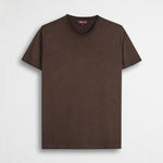 T-shirt 100% cotone tinto a freddo - Chocolate