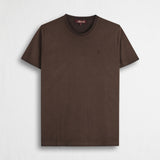 T-shirt 100% cotone tinto a freddo - Chocolate
