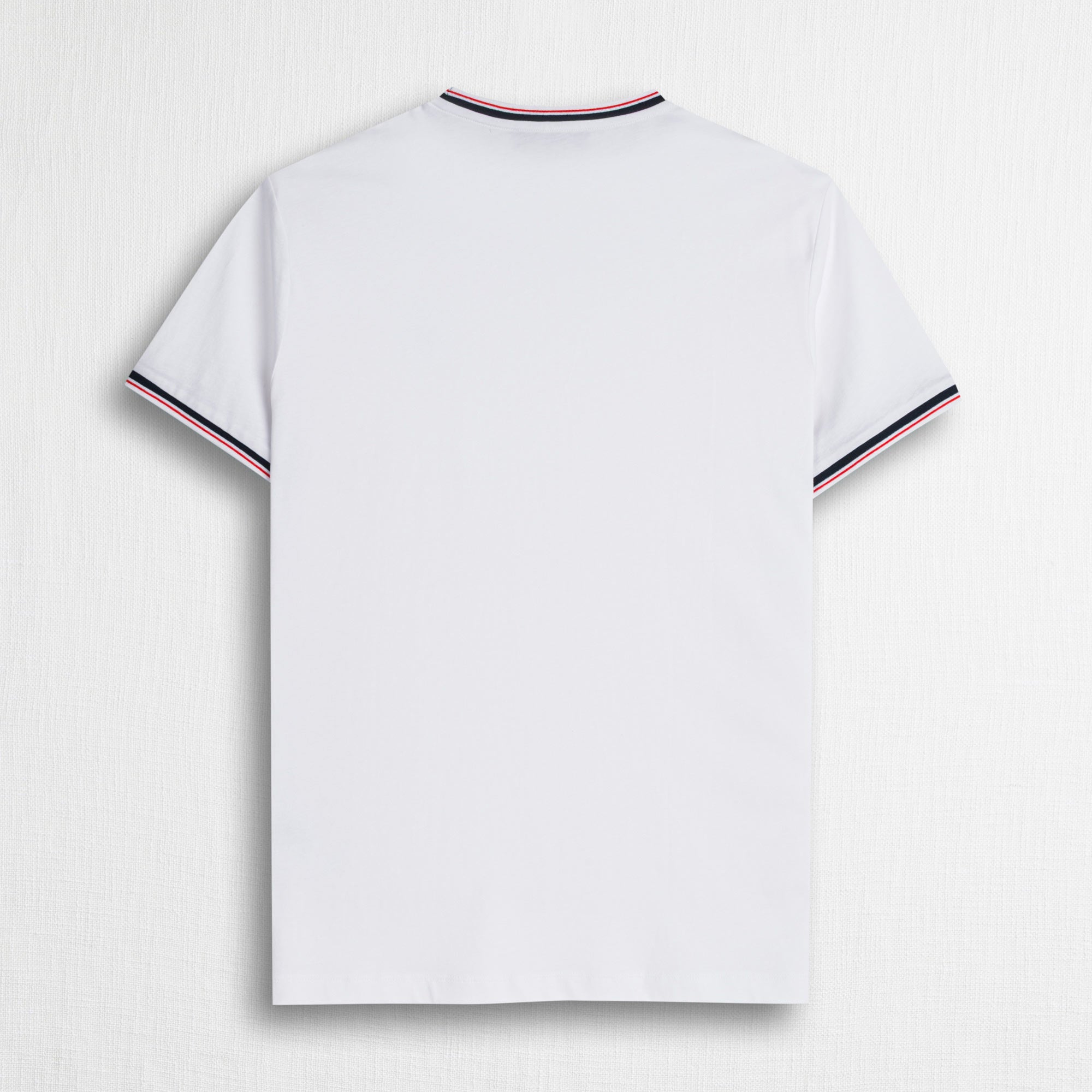 T-shirt 100% jersey con costine a righe - White