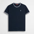 T-shirt 100% jersey con costine a righe - Navy Blue