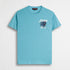 T-shirt in cotone con stampa artwork piccola - Sky Blue