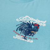 Cotton T-Shirt with Small Artwork Print - Sky Blue