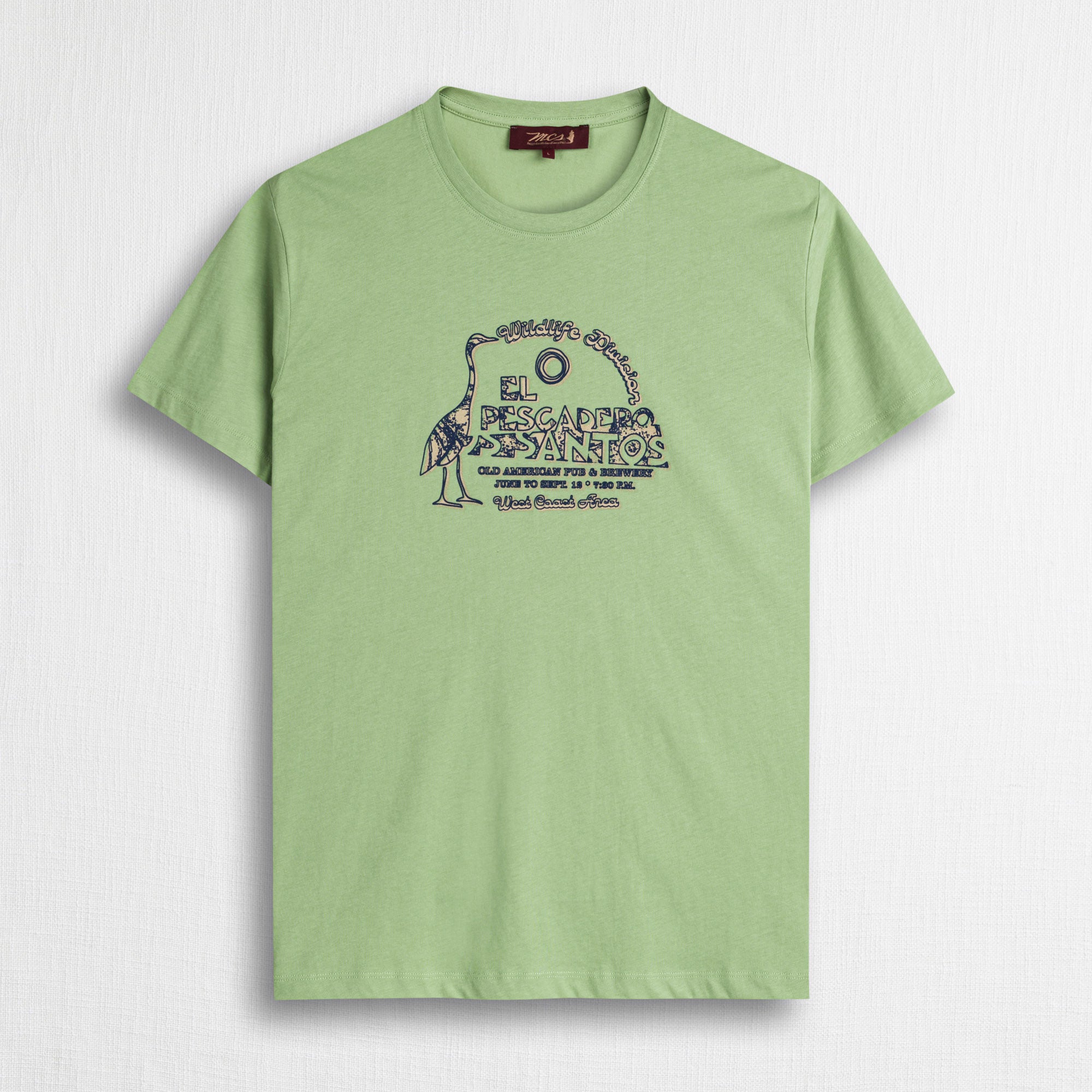 T-shirt 100% cotone con stampa maxi frontale - Light Green
