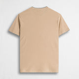 T-shirt 100% cotone mercerizzato doppia costina - Khaky