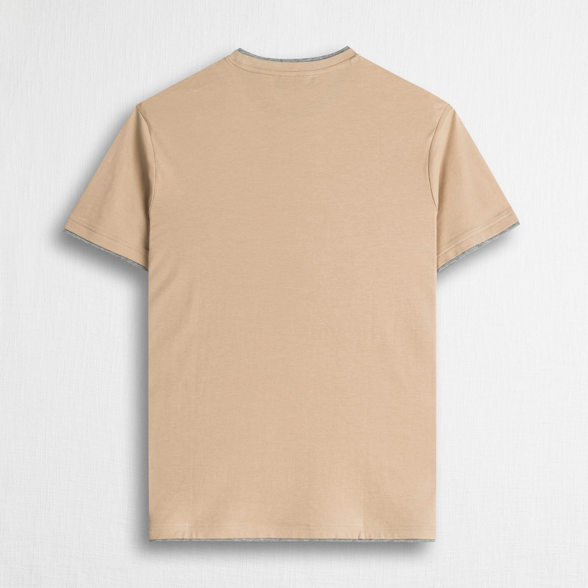 T-shirt 100% cotone mercerizzato doppia costina - Khaky