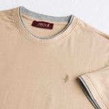 T-shirt 100% cotone mercerizzato doppia costina - Khaky