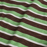 100% Slub Cotton Striped T-shirt - Chocolate Stripe