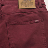Pantalone 5 Tasche in Drill di Cotone Slim Fit dettaglio retro - Merlot
