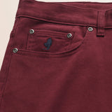 Pantalone 5 Tasche in Drill di Cotone Slim Fit dettaglio tasca - Merlot