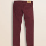 Pantalone 5 Tasche in Drill di Cotone Slim Fit retro - Merlot