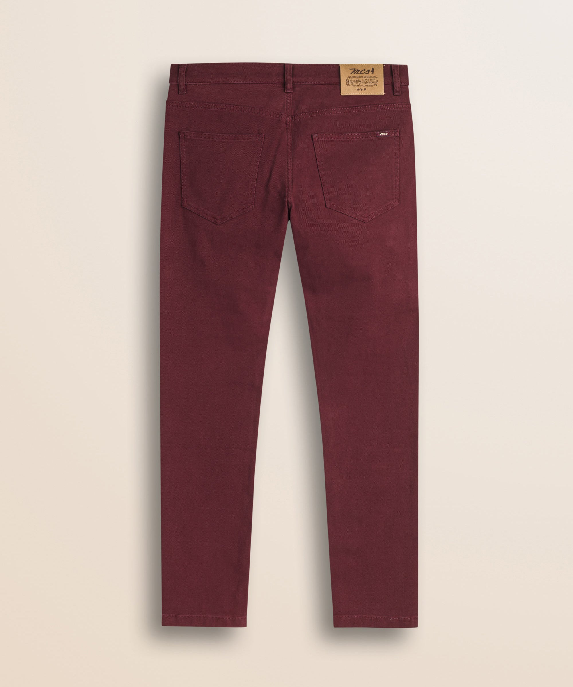 Pantalone 5 Tasche in Drill di Cotone Slim Fit retro - Merlot