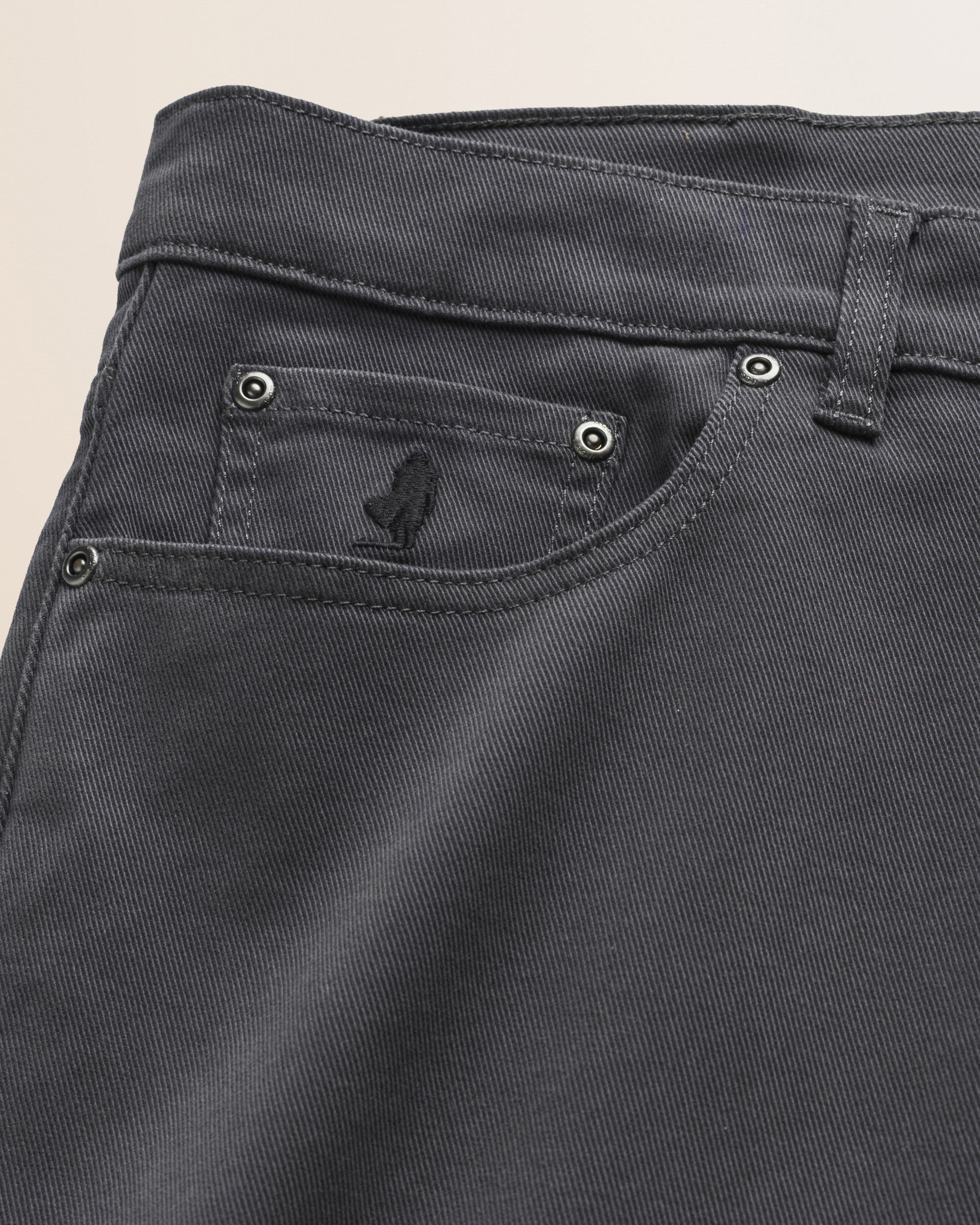 Pantalone 5 Tasche in Drill di Cotone Slim Fit dettaglio tasca - Grey
