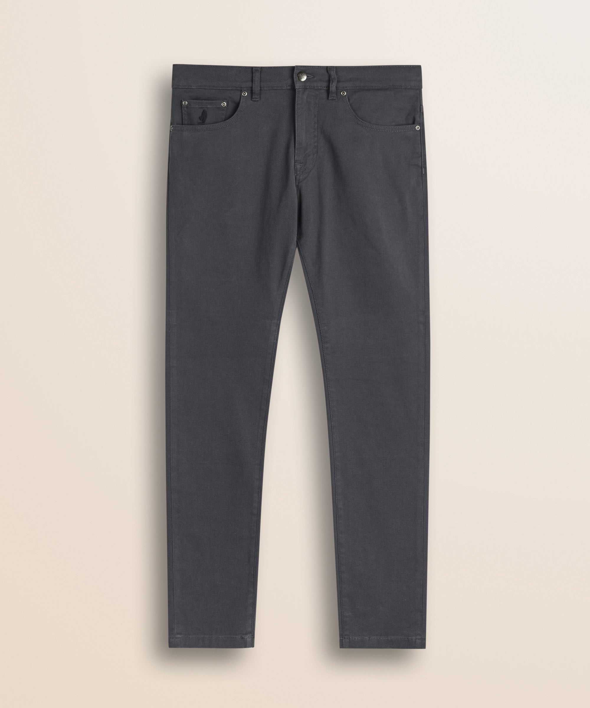 Pantalone 5 Tasche in Drill di Cotone Slim Fit fronte - Grey