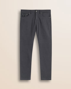 Pantalone 5 Tasche in Drill di Cotone Slim Fit fronte - Grey