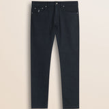 Pantalone 5 Tasche in Drill di Cotone Slim Fit fronte - Navy Blue