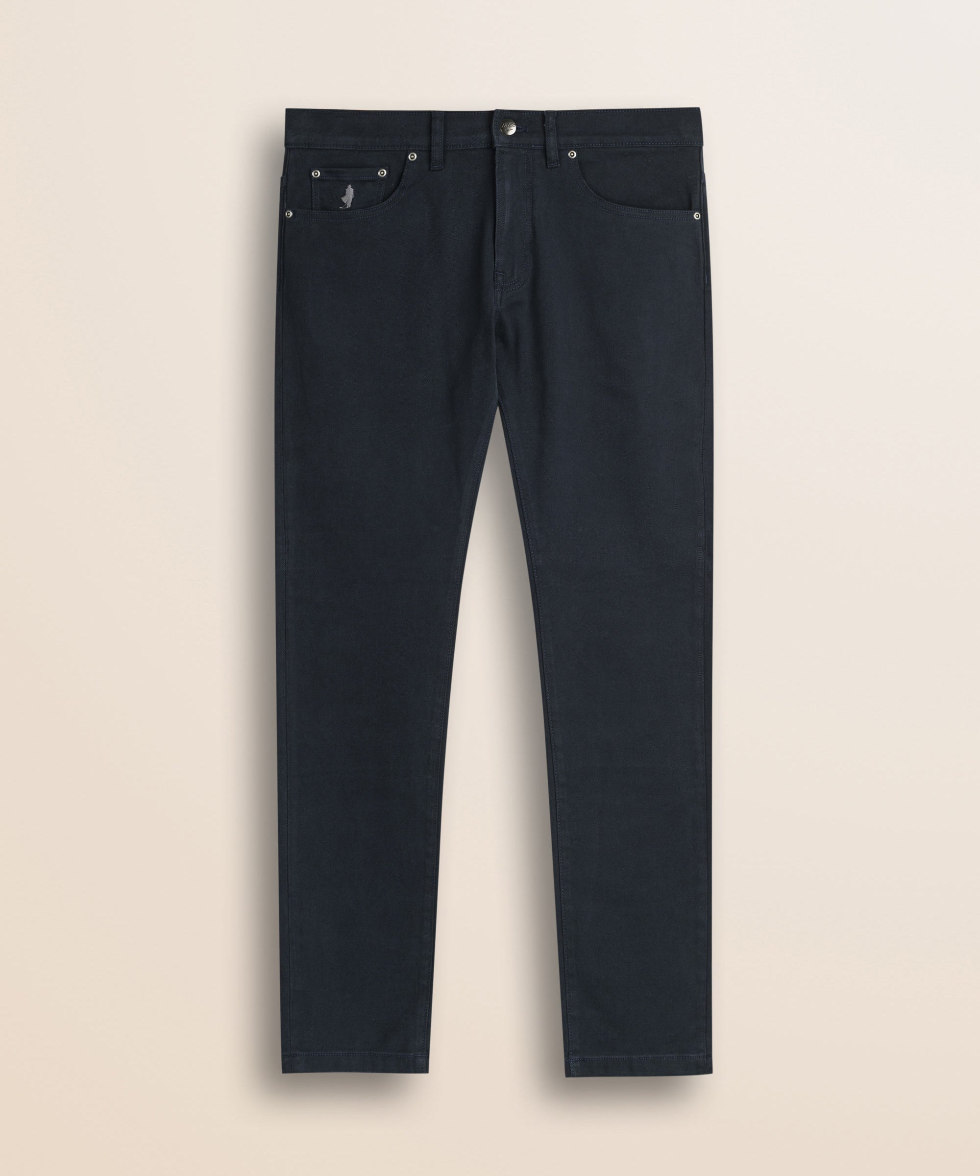 Pantalone 5 Tasche in Drill di Cotone Slim Fit fronte - Navy Blue