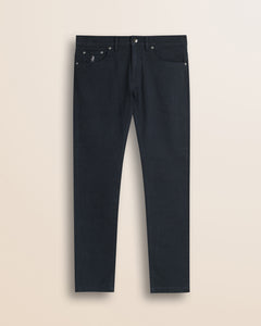 Pantalone 5 Tasche in Drill di Cotone Slim Fit fronte - Navy Blue