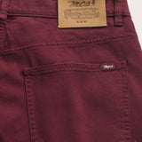 Pantalone 5 Tasche in Cotone Dobby Slim Fit dettaglio retro - Merlot