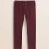 Pantalone 5 Tasche in Cotone Dobby Slim Fit fronte - Merlot