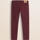 Pantalone 5 Tasche in Cotone Dobby Slim Fit retro - Merlot