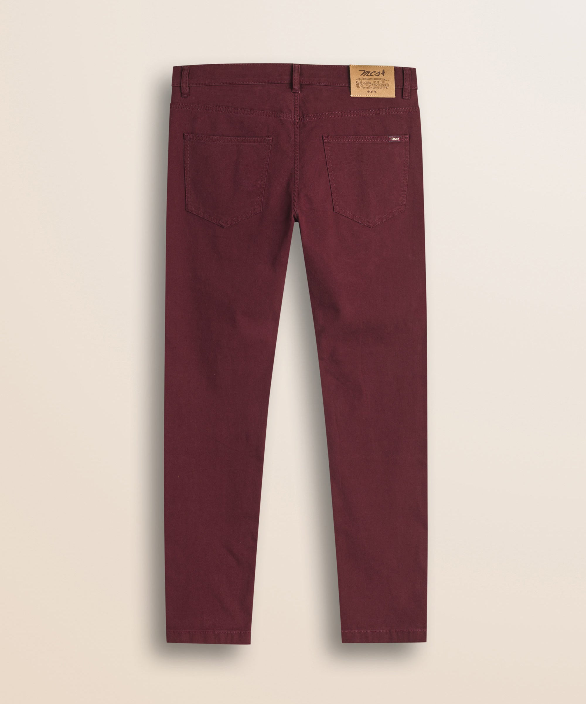 Pantalone 5 Tasche in Cotone Dobby Slim Fit retro - Merlot