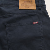Pantalone 5 Tasche in Cotone Dobby Slim Fit dettaglio retro - Navy Blue