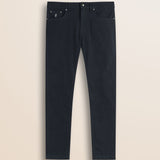 Pantalone 5 Tasche in Cotone Dobby Slim Fit fronte - Navy Blue