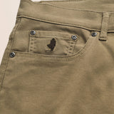 Pantalone 5 Tasche in Cotone Dobby Slim Fit dettaglio tasca - Elmwood Brown