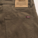 Pantalone 5 Tasche in Cotone Dobby Slim Fit dettaglio retro - Chocolate