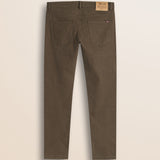 Pantalone 5 Tasche in Cotone Dobby Slim Fit retro - Chocolate