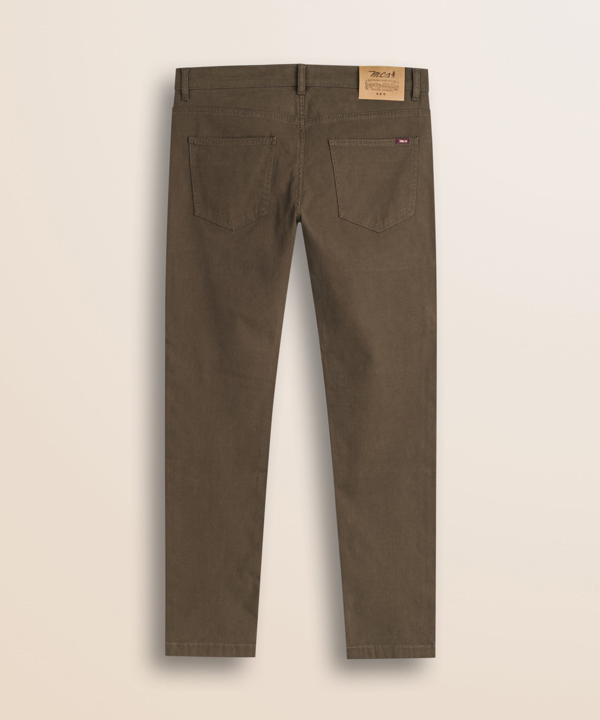Pantalone 5 Tasche in Cotone Dobby Slim Fit retro - Chocolate