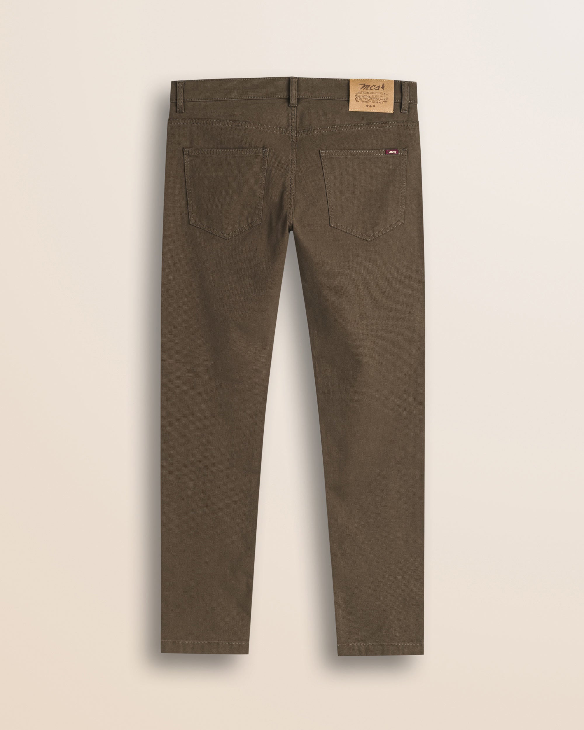 Pantalone 5 Tasche in Cotone Dobby Slim Fit retro - Chocolate