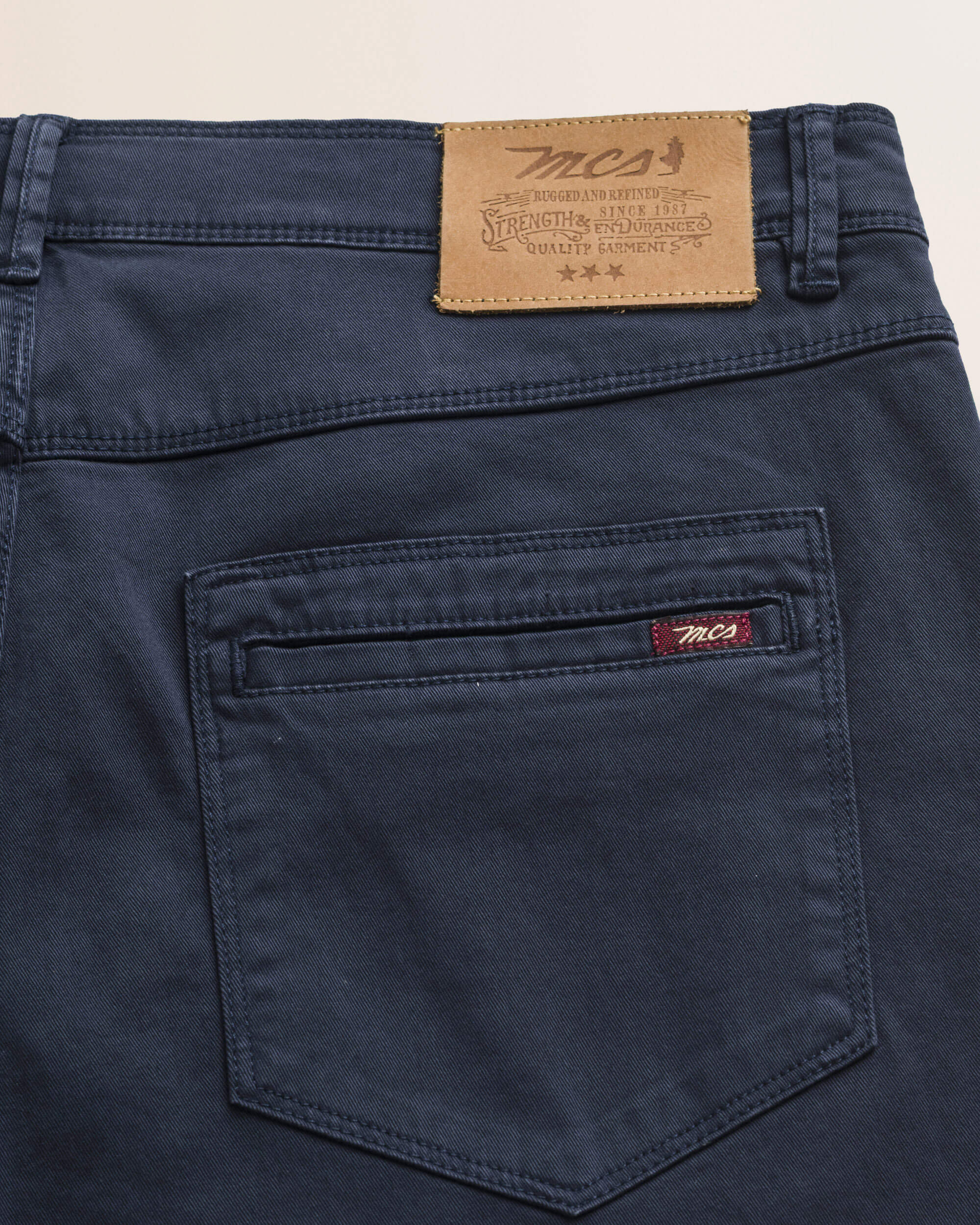Pantalone 5 Tasche in Gabardina Slim Fit dettaglio retro - Navy Blue