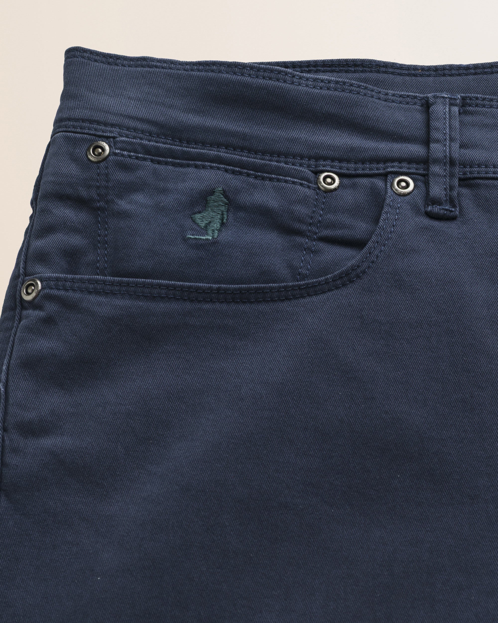 Pantalone 5 Tasche in Gabardina Slim Fit dettaglio tasca - Navy Blue