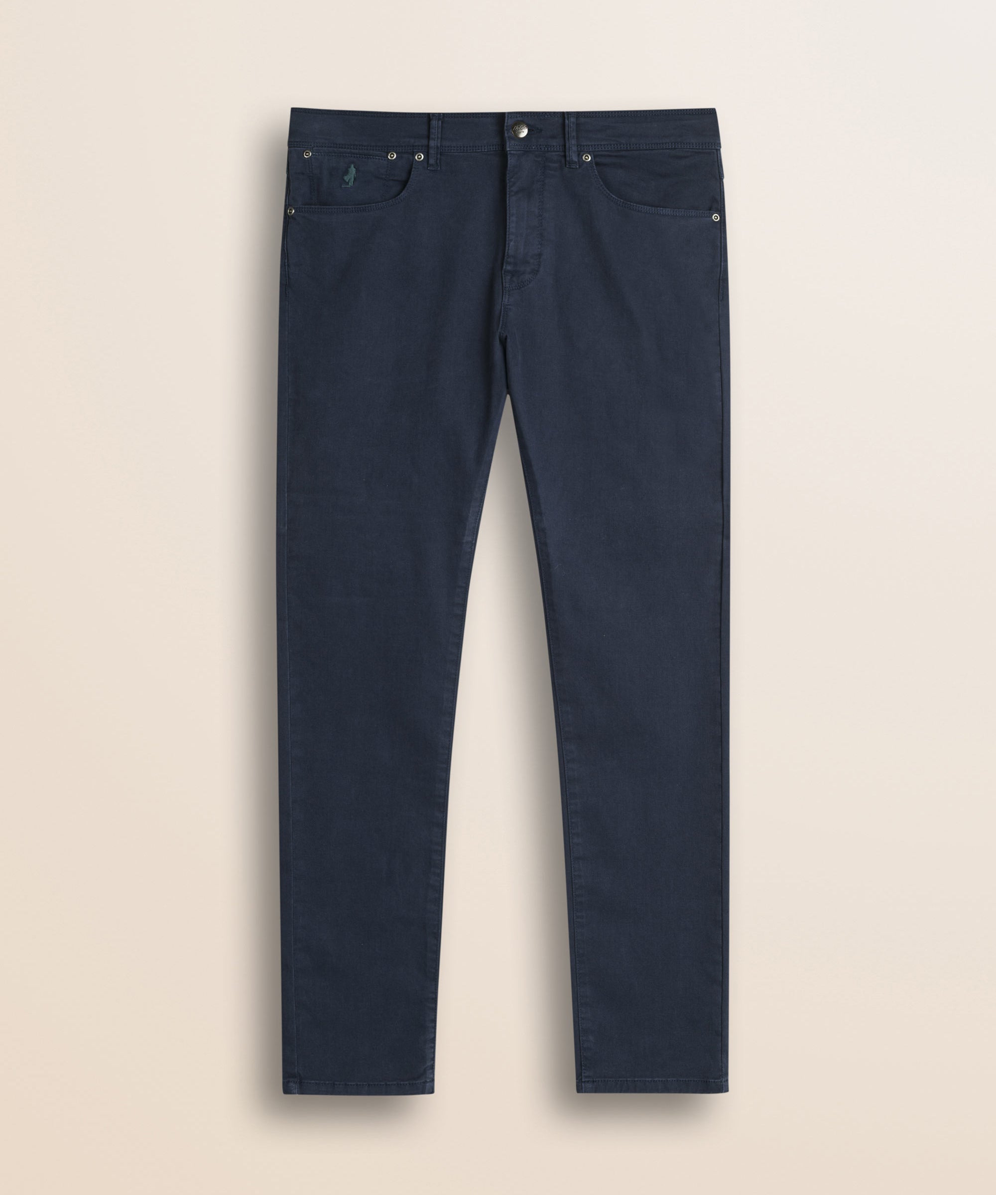 Pantalone 5 Tasche in Gabardina Slim Fit fronte - Navy Blue
