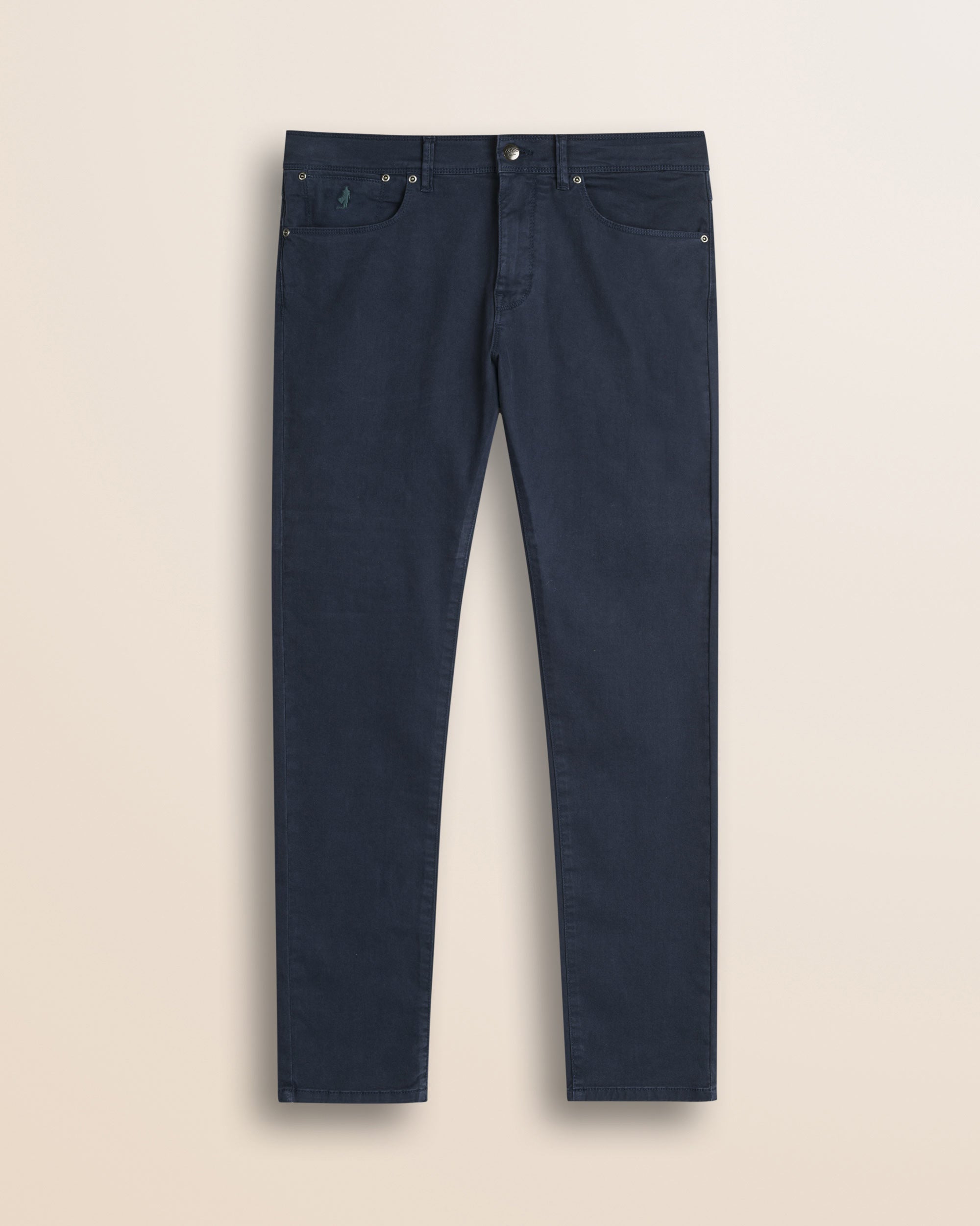 Pantalone 5 Tasche in Gabardina Slim Fit fronte - Navy Blue