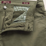 Pantalone 5 Tasche in Gabardina Slim Fit dettaglio apertura - Olive Night
