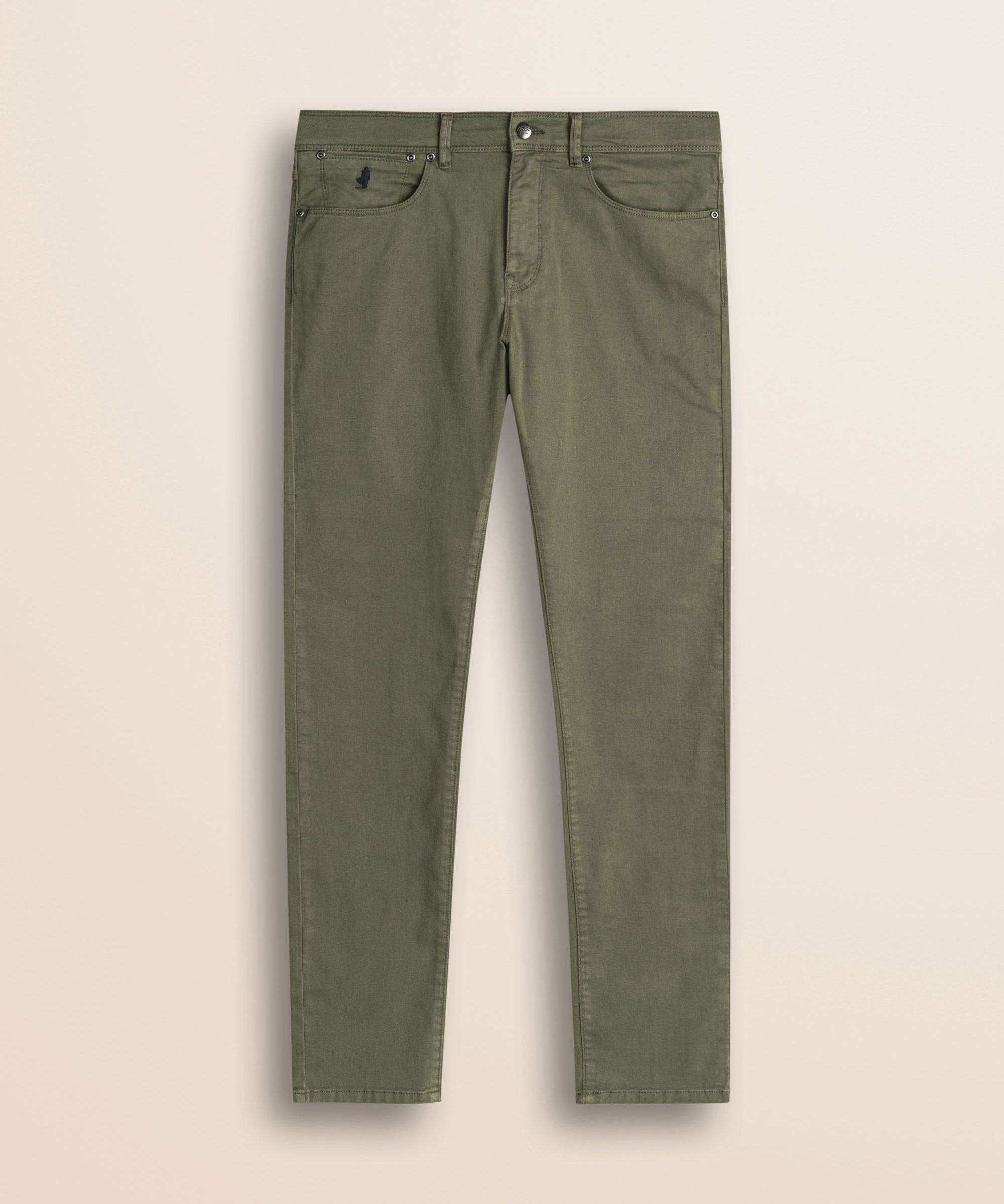 Pantalone 5 Tasche in Gabardina Slim Fit fronte - Olive Night