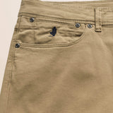 Pantalone 5 Tasche in Gabardina Slim Fit dettaglio tasca - Elmwood Brown
