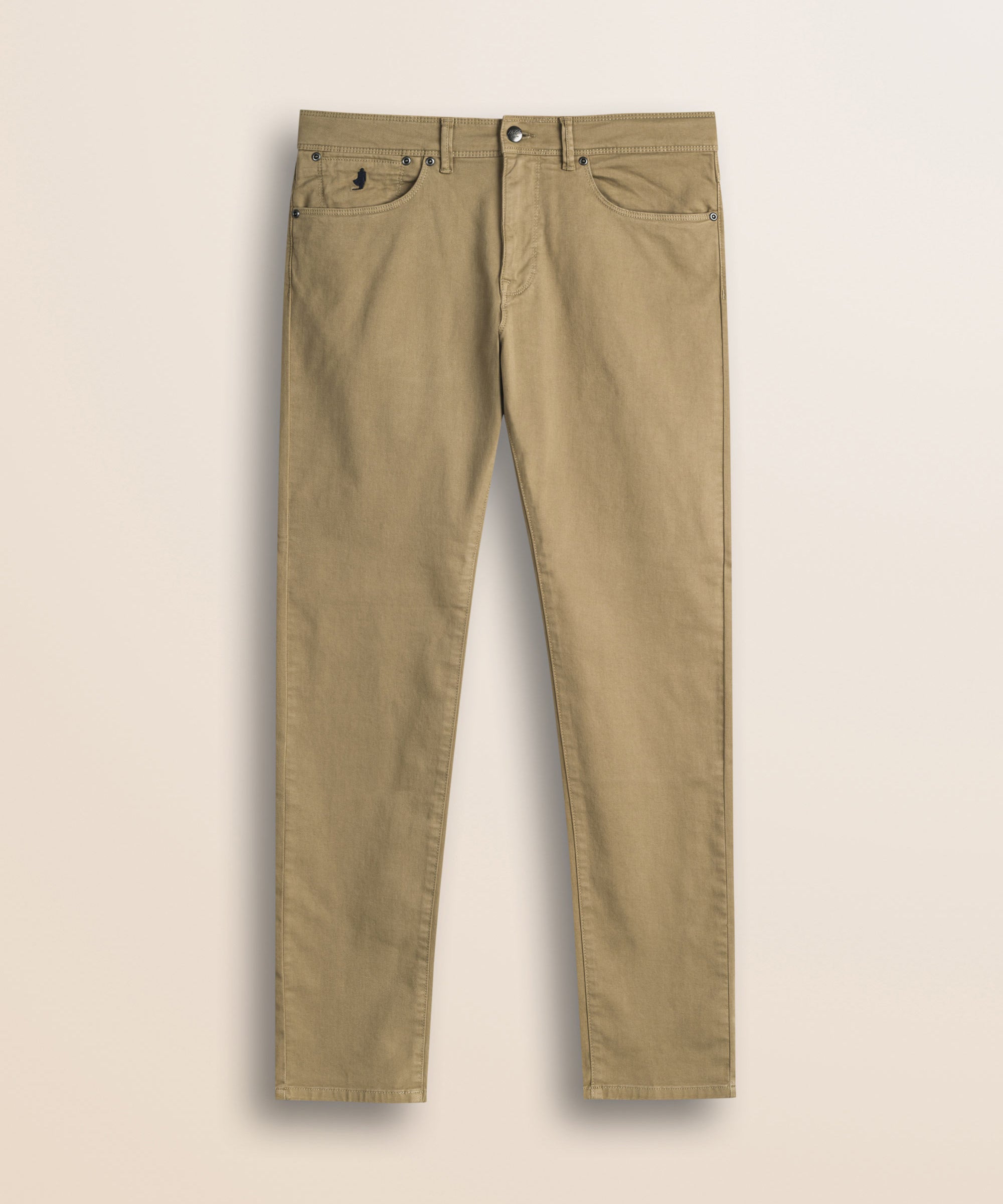 Pantalone 5 Tasche in Gabardina Slim Fit fronte - Elmwood Brown
