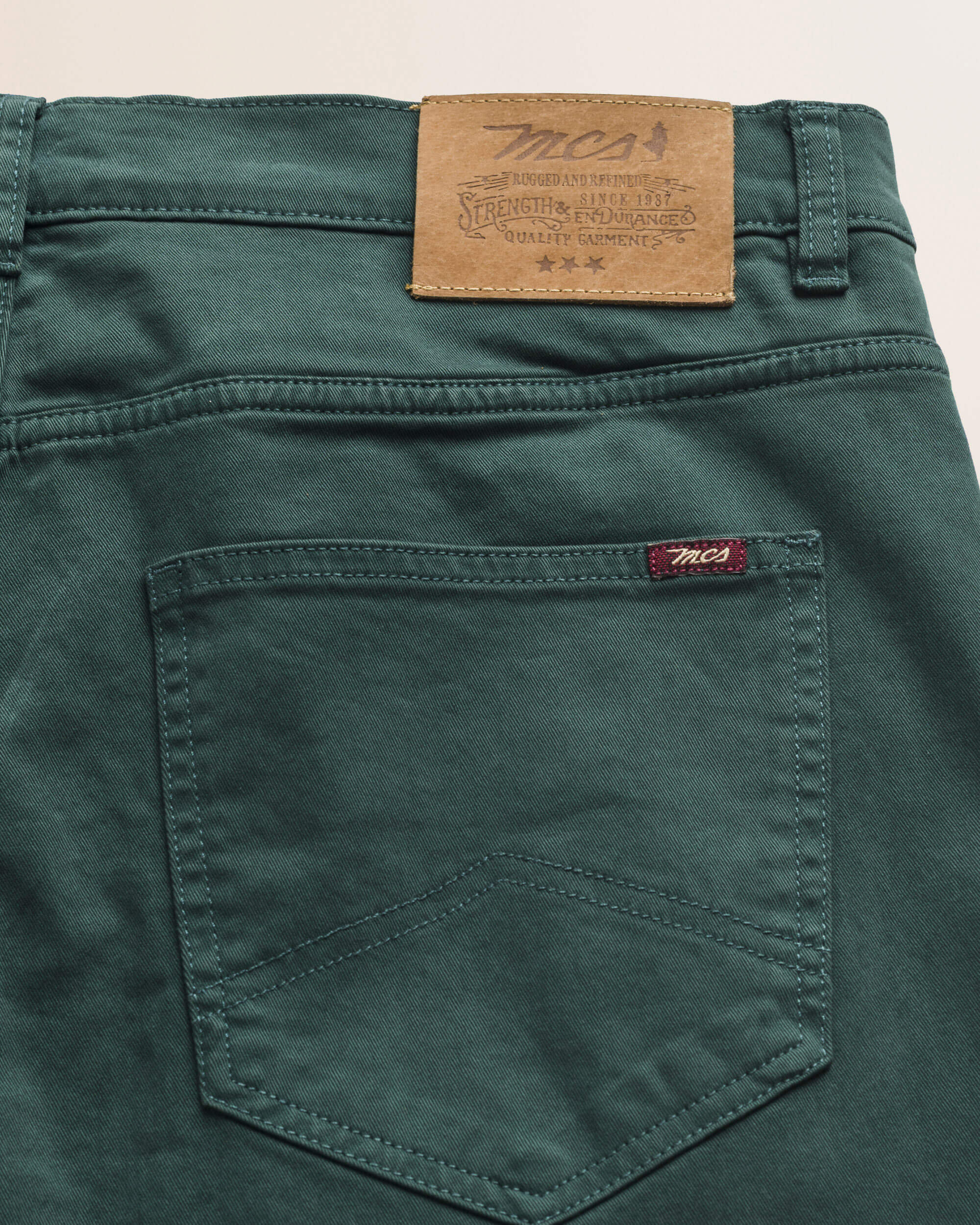 Pantalone 5 Tasche in Gabardina Regular Fit dettaglio retro - Ponderosa Pine