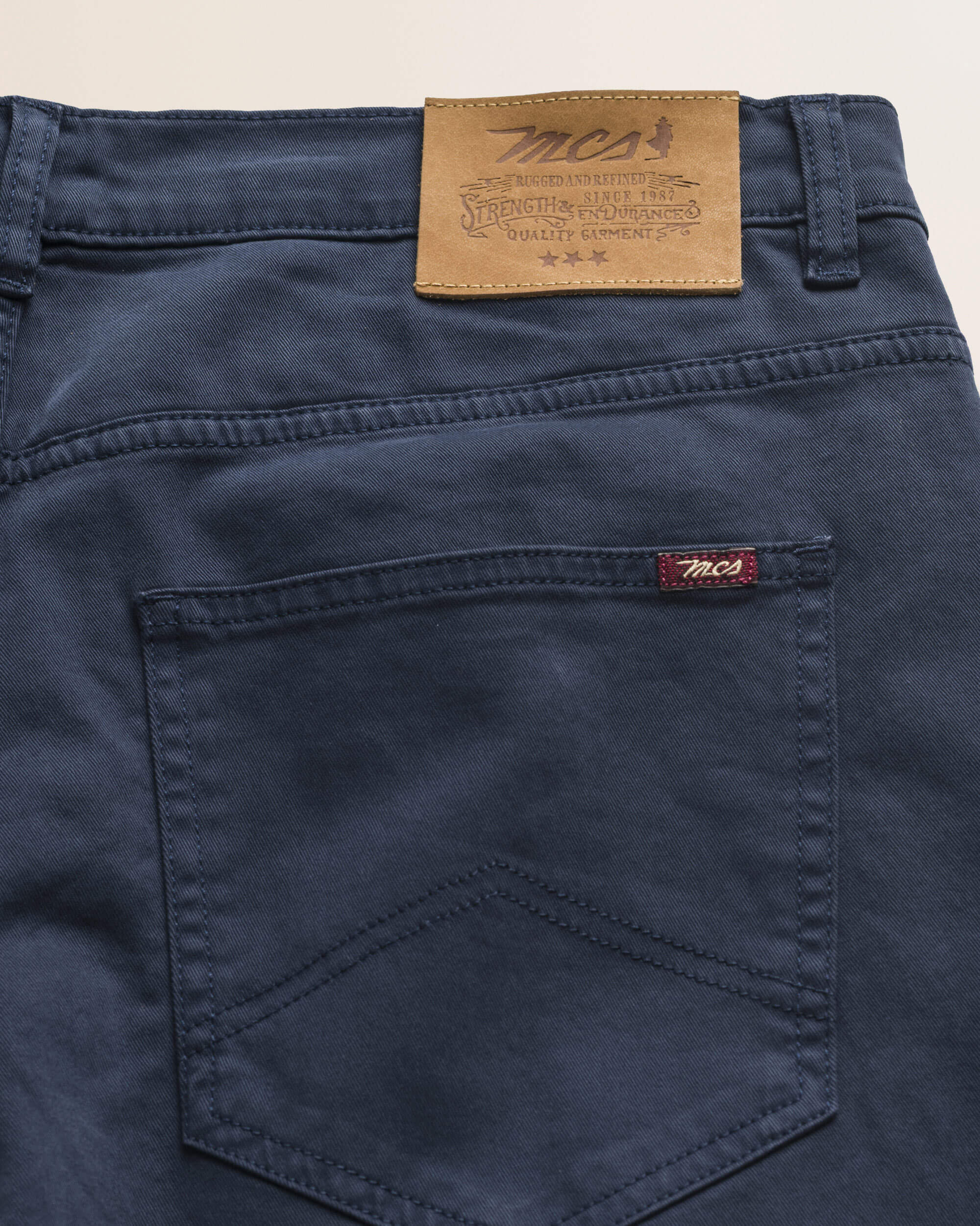 Pantalone 5 Tasche in Gabardina Regular Fit dettaglio retro - Navy Blue