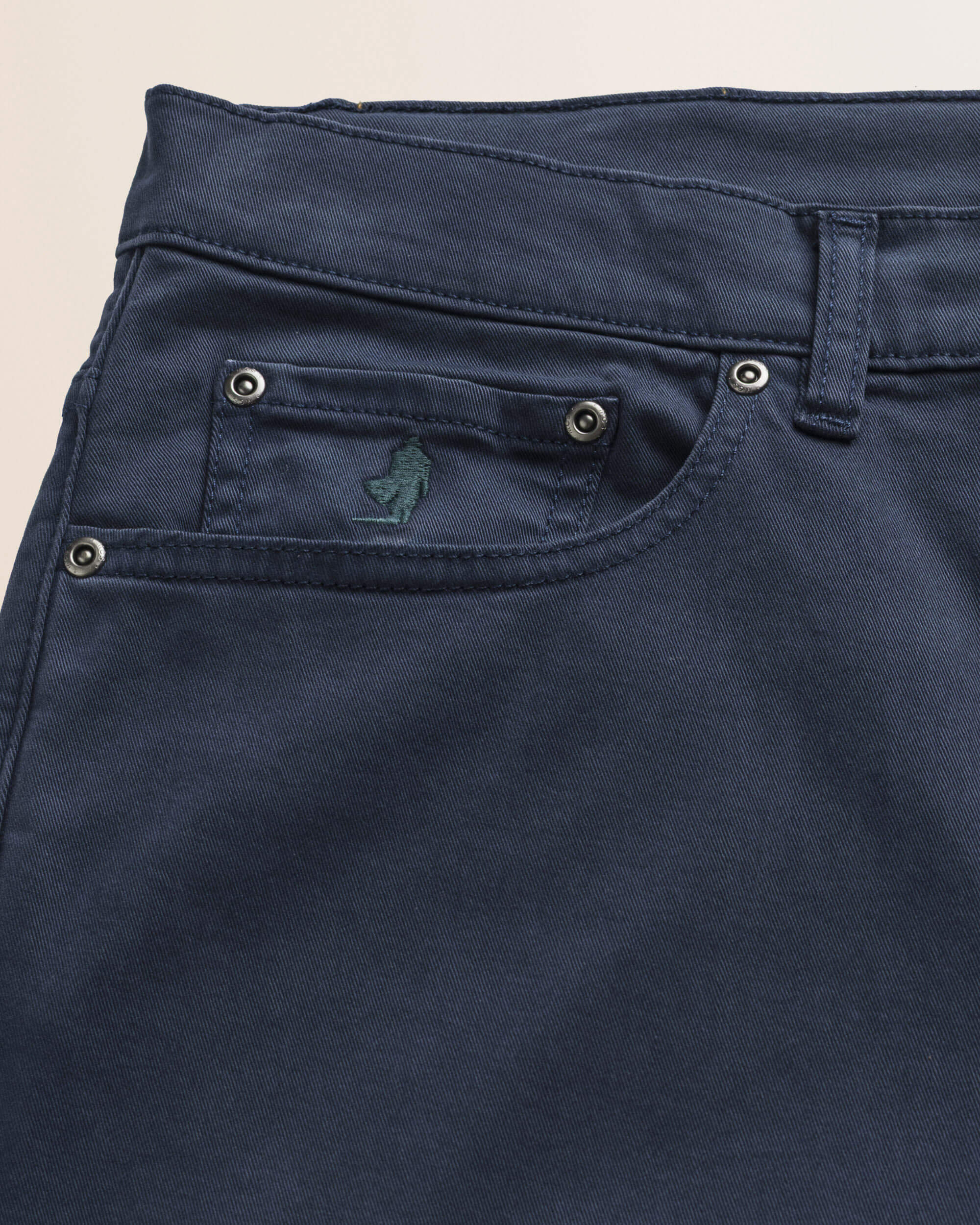 Pantalone 5 Tasche in Gabardina Regular Fit dettaglio tasca - Navy Blue