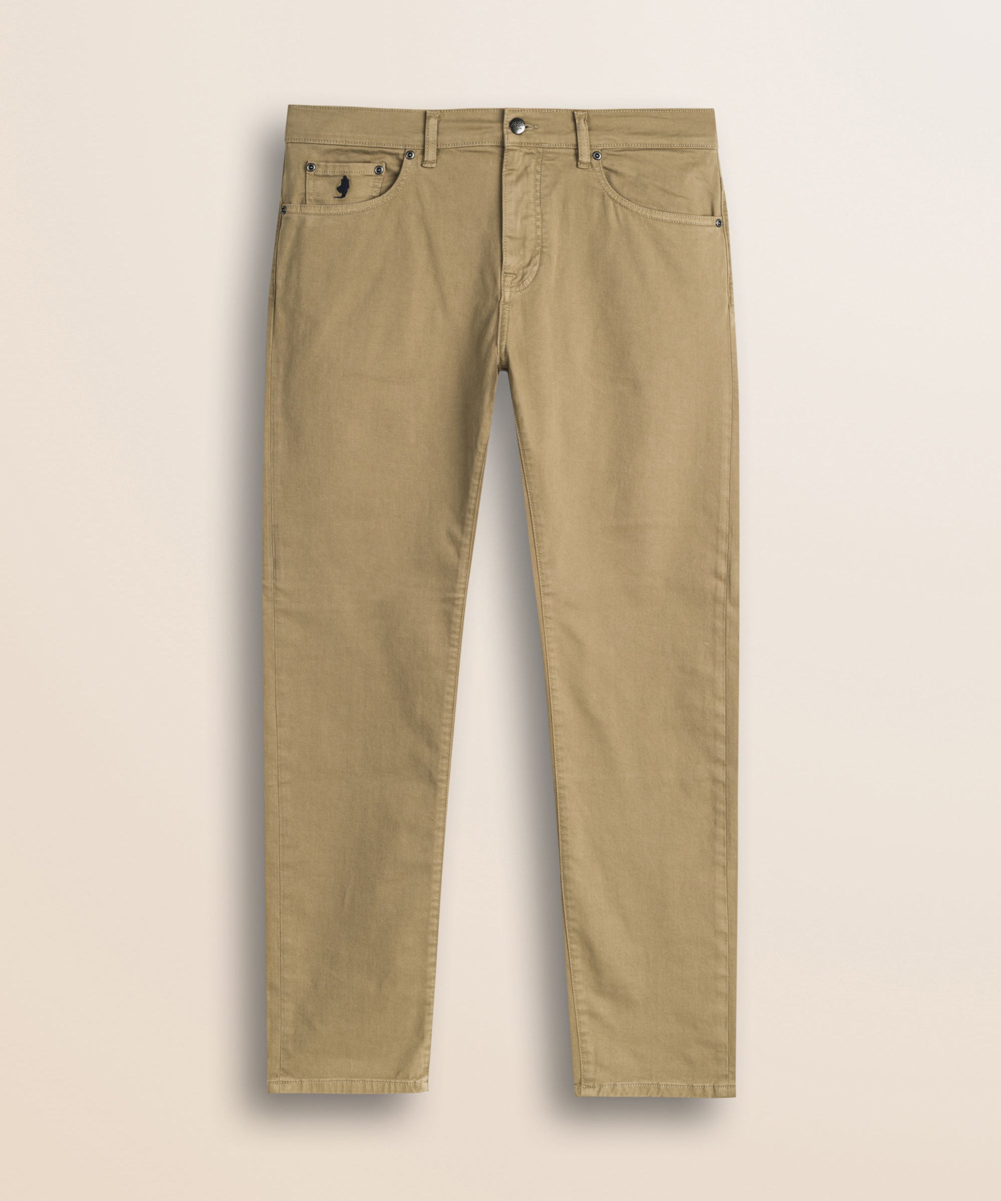 Pantalone 5 Tasche in Gabardina Regular Fit fronte - Elmwood Brown
