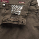 Pantalone 5 Tasche in Gabardina Regular Fit dettaglio apertura - Chocolate