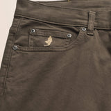 Pantalone 5 Tasche in Gabardina Regular Fit dettaglio tasca - Chocolate